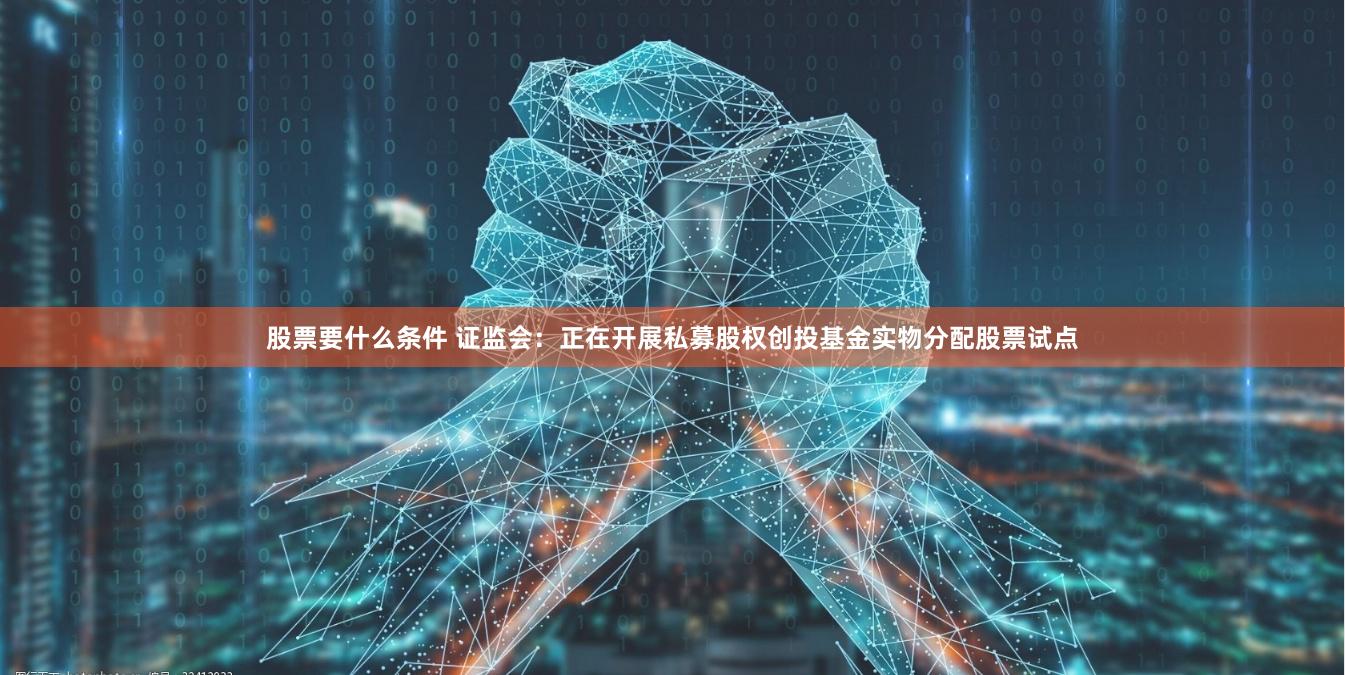 股票要什么条件 证监会：正在开展私募股权创投基金实物分配股票试点