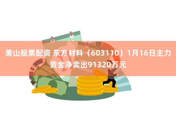 萧山股票配资 东方材料（603110）1月16日主力资金净卖出91320万元