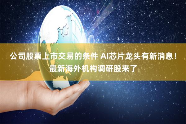 公司股票上市交易的条件 AI芯片龙头有新消息！最新海外机构调研股来了